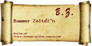 Bammer Zoltán névjegykártya